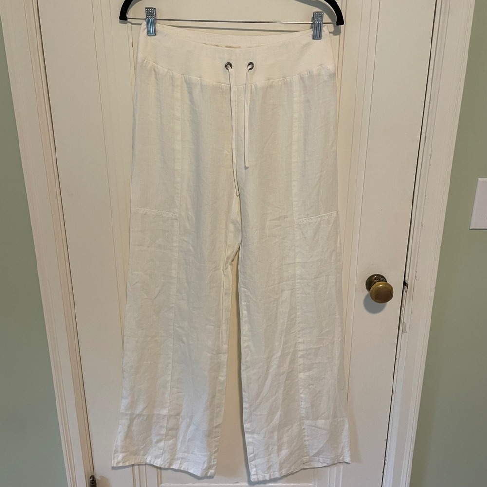 Eileen Fisher Organic Linen Wide Leg Pants XS